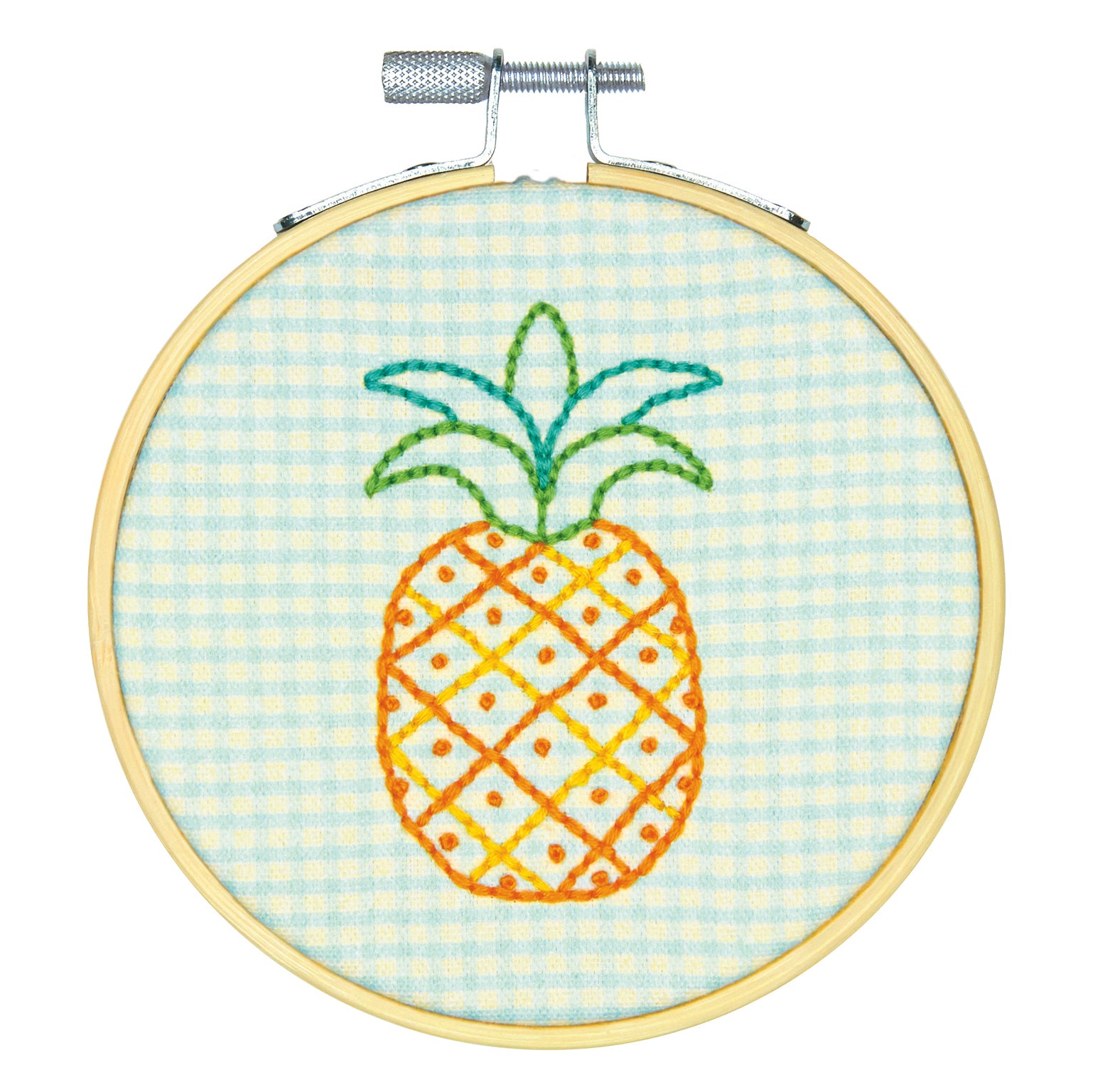 Pineapple - Embroidery Kit with Hoop: Crewel