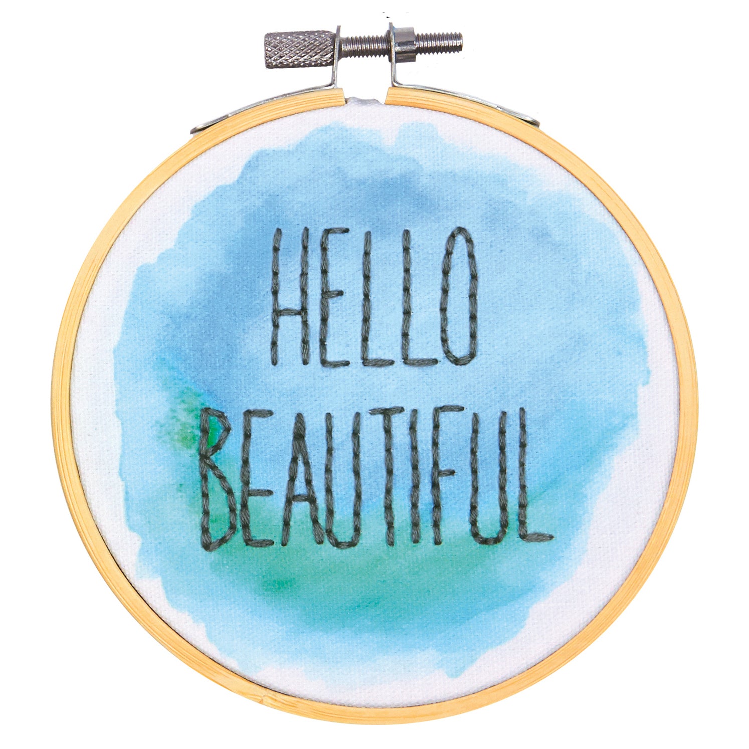 Hello Beautiful - Embroidery Kit with Hoop: Crewel