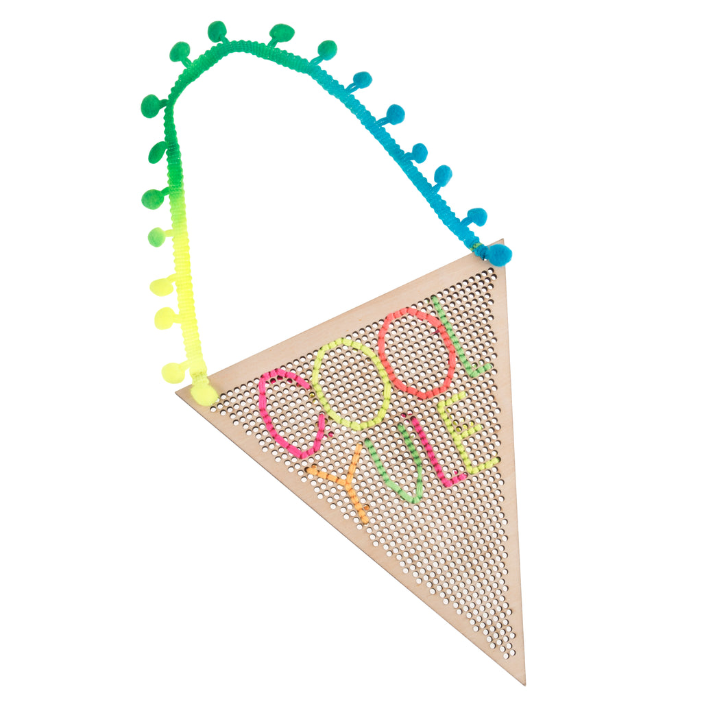 Wooden Banner: Flag: 18 x 20cm: Cross Stitch