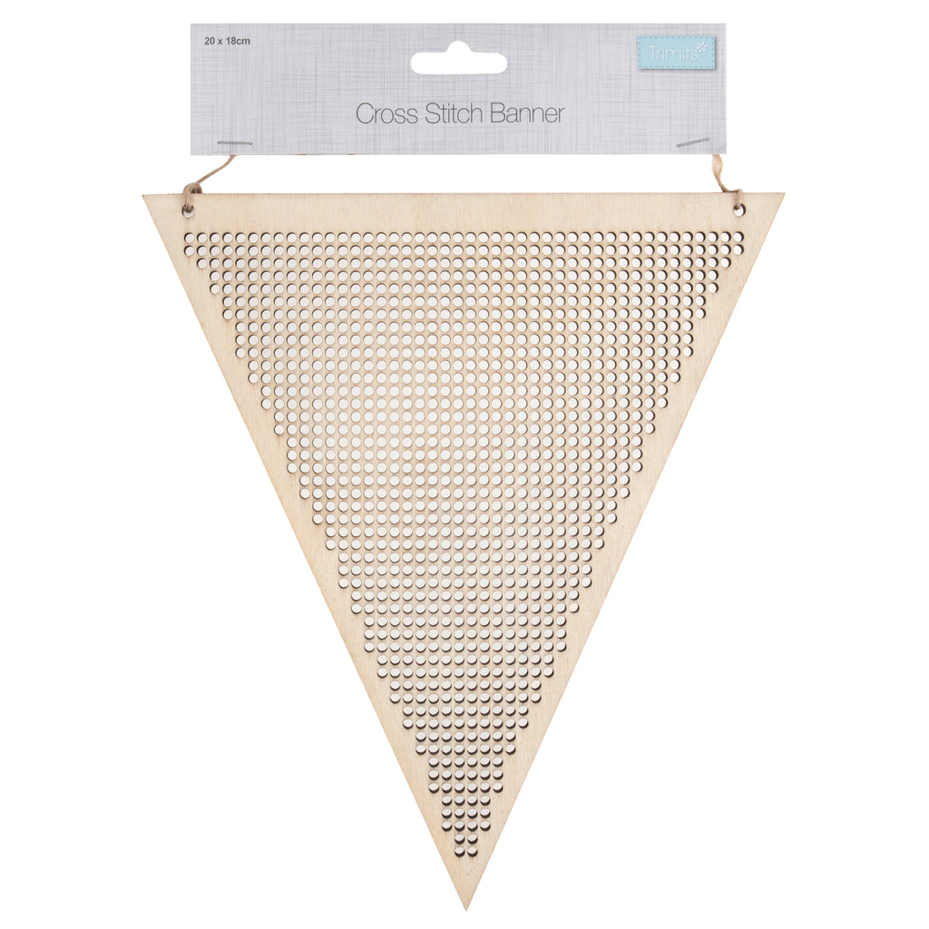Wooden Banner: Flag: 18 x 20cm: Cross Stitch
