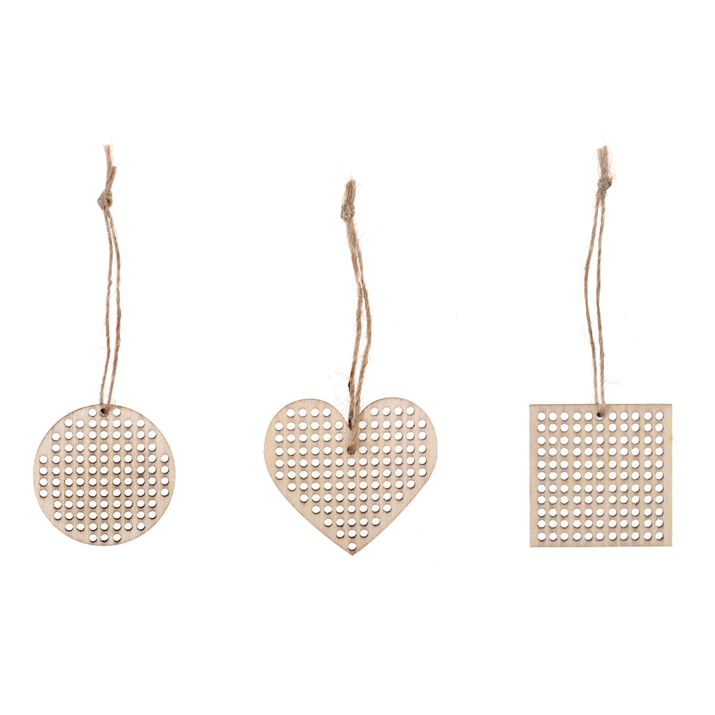 Pre-Punched Wooden Mini Shapes: 4 x 4cm: Cross Stitch