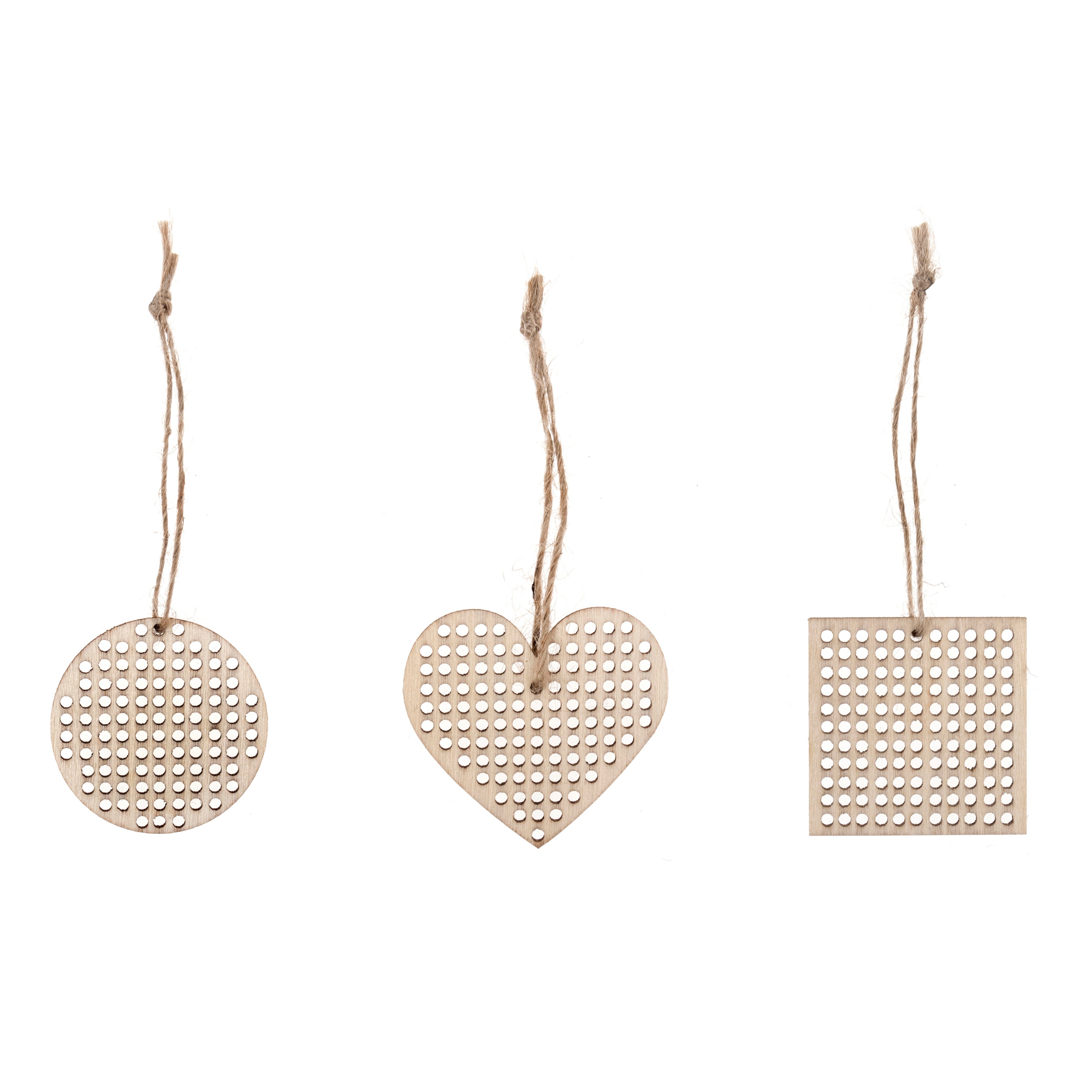 Pre-Punched Wooden Mini Shapes: 4 x 4cm: Cross Stitch